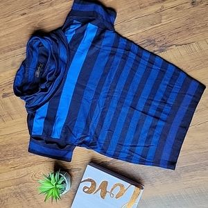 The Limited Striped Cowl Neck Short Sleeve Sweater